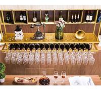 XAoSCd Mensola Da Bar Per Bicchieri Da Vino Da Soffitto Sospesa/Portabicchieri Da Vino, Decorazione Industriale, Scaffale/Organizzatore Per Mobile, Decorazione Per La Casa [Oro,Gold-60Cm(24In)