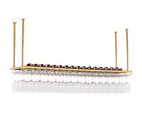 XAoSCd Mensola Da Soffitto Sospesa Portabottiglie Sospeso, Portabottiglie Da Esposizione Vintage Con Ripiano In Vetro Per Bicchieri Da Vino Per Sottopensile, Cucina, Bar, Alte,Gold-100 x 30 x 60cm