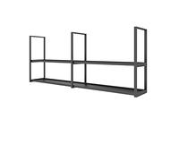 XAoSCd Mensola Sospesa A Soffitto, Mensola Industriale Per Montaggio A Soffitto, Mensola Sospesa Galleggiante, Portabottiglie A 2 Livelli, Per Cucina/Ristorante/Bar, Facile Da,Black-100 x 30 x 80cm
