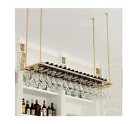 XAoSCd Mensola Sospesa A Soffitto Porta Bicchieri Da Vino Sospeso, Porta Bottiglie Di Vino Vintage, Porta Bicchieri Da Vino Decorativo A Soffitto, Per Bar, Ristoranti, Altezza,Gold-120 x 27 x 8cm