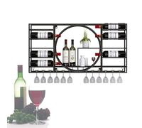 XAoSCd Mensole Da Bar In Metallo Per Vino, Montate A Parete Con Portabottiglie Da Vino Sospeso, Mobiletto Per Liquori, Espositore Per Bottiglie, Scaffale Per Whisky, Contenito,Black-110 * 11 * 62Cm