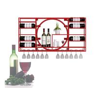 XAoSCd Mensole Da Bar In Metallo Per Vino, Montate A Parete Con Portabottiglie Da Vino Sospeso, Mobiletto Per Liquori, Espositore Per Bottiglie, Scaffale Per Whisky, Contenito,Red-110 * 11 * 62Cm