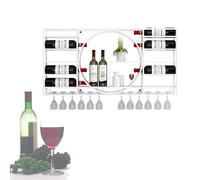 XAoSCd Mensole Da Bar In Metallo Per Vino, Montate A Parete Con Portabottiglie Da Vino Sospeso, Mobiletto Per Liquori, Espositore Per Bottiglie, Scaffale Per Whisky, Contenito,White-120 * 11 * 72Cm