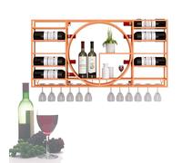 XAoSCd Mensole Da Bar In Metallo Per Vino, Montate A Parete Con Portabottiglie Da Vino Sospeso, Mobiletto Per Liquori, Espositore Per Bottiglie, Scaffale Per Whisky, Contenito,Orange-110 * 11 * 62Cm