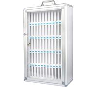 XAoSCd Mobile di immagazzinaggio del telefono cellulare in lega di alluminio Clear Cell Phones Storage Cabinet Bin, Cell Phone Lock Box Organizer a parete maniglia portatile Key Lock,