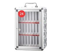 XAoSCd Mobile Phone Cabinet con serratura in lega di alluminio, custodia per telefono cellulare, custodia per dipendenti, armadietto di stoccaggio per Gest,Silver-24 bit