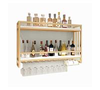 XAoSCd Mobiletto Portabottiglie Da Parete, Portabottiglie Da Vino In Legno Massello In Ferro Battuto Nordico, Esposizione Creativa Di Vino Rosso Sulla Parete, Portabicchieri D,