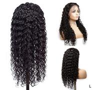 XAoSCd Parrucche Anteriori Capelli Sintetici Remy Parrucca Anteriore con Capelli Ricci Neri Strani E Capelli Corti da Donna Neri Capelli Segreti per Le Vacanze al 150%, 28 Pollici (28 Pollici)