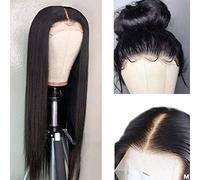 XAoSCd Parrucche Anteriori Parrucche Sintetiche Parrucca 360 Parte Libera Parrucca Anteriore Capelli Lunghi Lisci Parrucca Sintetica Nera Parrucca Naturale A Densità 180%, 22 Pollici (24 Pollici)