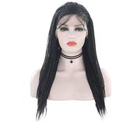 XAoSCd Parrucche Anteriori Sintetiche Capelli Lunghi Resistenti al Calore Parrucca Intrecciata Ombre 13X4 Parrucca Anteriore Sintetica Bionda Grigia Bicolore per Donne,A,18 Inches (26 Inches|A)