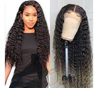 XAoSCd Parrucche Anteriori Sintetiche Capelli Ricci Lunghi Sciolti E Senza Colla Parrucca Anteriore 13X4 da Donna Nera E Parrucca Resistente al Calore per Capelli per Bambini, 22 Pollici (22 Pollici)