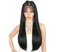 XAoSCd Parrucche Anteriori Sintetiche Parrucca Intrecciata Anteriore 13X6 per Donne Nere Parrucca Sintetica, 26 Pollici (22 Pollici)