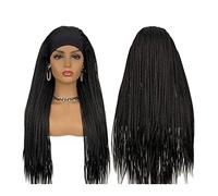 Parrucche Con Fascia Intrecciata Per Donne Nere, Parrucche Intrecciate A Scatola Lunga 22-28 Pollici Twist Capelli All'Uncinetto Parrucca Treccia Treccina Parrucca Con Fascia Sintetica Parrucche Grig