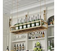 XAoSCd Portabottiglie Creativo Per Vino, Bicchieri, Mensola Portaoggetti, Portabottiglie In Metallo Da Appendere Al Soffitto, Mensole Galleggianti Per Bar, Ristoranti, Cucine,