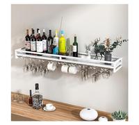 XAoSCd Portabottiglie Da Parete Con Portabicchieri Da Vino, Mensola Da Parete Sospesa Per Vino, Portabottiglie Da Vino Con Porta Calici, Portabottiglie Da Parete In Metallo Pe,White-80 * 20 * 8.5cm