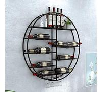 XAoSCd Portabottiglie Da Parete Per Vino, Porta Calici Da Vino Rotondo, Portabottiglie Da Appendere In Metallo, Mensole Espositive Galleggianti Per Bar, Cantinette, Bancone Del,Black-70×10×70cm