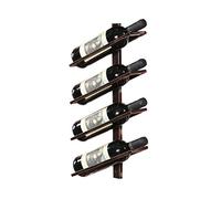XAoSCd Portabottiglie Da Parete, Portabottiglie Da 4/6/8 Bottiglie, Espositore Per Bottiglie Di Vino, Portabottiglie Verticale Sospeso Per Bar, Cantina, Cucina, Metallo Bronzo,
