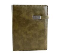 XAoSCd Quaderno A5 In Similpelle Con Spirale, Design A Raccoglitore, 2 Colori: Nero E Verde, Utilizzabile Per Ufficio E Studio.,XADCQW70166-Green
