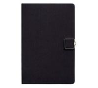 XAoSCd Quaderno Classico A Righe A5 In Similpelle, Con Fibbia Magnetica Quadrata In Metallo Argentato, Per Lavoro, Ufficio, Impiegati, Studenti,XADCQW70582-Black