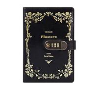 XAoSCd Quaderno Con Password, Quaderno Per Università, Semplice, Artistico, Retrò, Con Cuore, Per Lavoro, Composizione, Nero,XADCQW70512