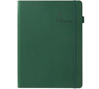 XAoSCd Quaderno Di Lusso A5, Diario Con Copertina Rigida, Carta Spessa, Design Piatto, Segnalibri, Righe Verde Scuro, Contiene Una Penna.,XADCQW70709