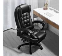 XAoSCd Sedia Da Gioco per Adulti Boss Sedia Da Lavoro con Ruote Sedia Da Ufficio Esecutivo In Cuoio, Sedie con Schienale Alto per Soggiorno, Schienale Per Sedia Comput,Black/B