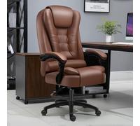 XAoSCd Sedia Da Gioco per Adulti Boss Sedia Da Lavoro con Ruote Sedia Da Ufficio Esecutivo In Cuoio, Sedie con Schienale Alto per Soggiorno, Schienale Per Sedia Comput,Brown/a