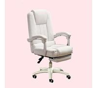 XAoSCd Sedia Da Scrivania Da Ufficio Girevole Regolabile E Girevole Esecutivo con Braccioli Supporto Lombare Scrivania Sedia Ergonomica Confortevole Ragazza Sedentaria Gioco Dal Vivo,White-with