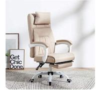 XAoSCd Sedia Da Scrivania Da Ufficio Girevole Regolabile E Girevole Esecutivo Con Braccioli Supporto Lombare Scrivania Sedia Ergonomica Sedia In Iuta Boss Sedia Da Ufficio,Beige