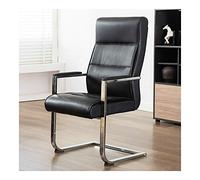 XAoSCd Sedia Da Ufficio Sedia Da Computer Sedia Da Gioco Sedia Da Ufficio Esecutivo,Arcuato Semplice Comodo Piedi In Acciaio Bracciolo Fisso-Nero,Morbido E Comodo,Black