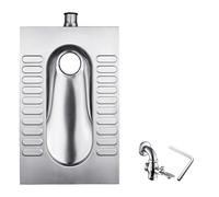 XAoSCd Set di WC alla Turca di Alta qualità, Acciaio Inossidabile 304, Inodore, Completo di Serbatoio per Bagni Pubblici, E,B