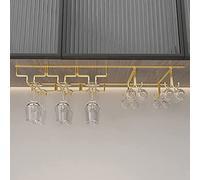XAoSCd Supporto Per Bicchieri Da Vino Capovolto Sottopensile, Organizer Per Bicchieri Da Vino Di Alta Qualità Per La Casa, Gancio Per Tazze, Espositore Decorativo Per Bar, Cucin,Gold-66x22.5cm