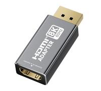 XAOSUN Adattatore da DisplayPort a HDMI 8K a 60Hz, placcato oro da 1.4 a HDMI 2.1, compatibile per HP, HDTV, AMD, NVIDIA, Dell, GPU, proiettore, PC, desktop