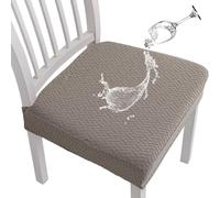xapuo Copertura Per Sedile Impermeabile, Per Sedia Jacquard Elastica, Per Da Ristorante, Protettore Per Cuscino Di Elastico(Taupe,4cs)