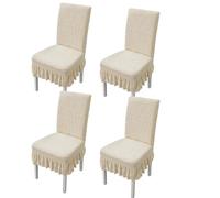 xapuo Rivestimenti Per Sedie Elastici A Balze - Coprisedili A Maglia Jacquard Con Orlo Di, Bordo Elastico Per Cucina E Sala Da Pranzo(Mustard Yellow,4pcs)