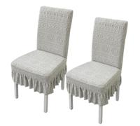 xapuo Rivestimenti Per Sedie Elastici A Balze - Coprisedili A Maglia Jacquard Con Orlo Di, Bordo Elastico Per Cucina E Sala Da Pranzo(Light Gray,2pcs)