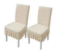 xapuo Rivestimenti Per Sedie Elastici A Balze - Coprisedili A Maglia Jacquard Con Orlo Di, Bordo Elastico Per Cucina E Sala Da Pranzo(Mustard Yellow,2pcs)