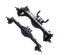 XAQRYQO ASSE in Metallo RC per Axial SCX10 1/10 rc Car Parte in Lega di Alluminio ASSE Anteriore E Posteriore RC Accessori per L'aggiornamento(Black)