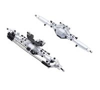 XAQRYQO ASSE in Metallo RC per Axial SCX10 II 90046 90047 D90 CNC in Lega di Alluminio Anteriore E Posteriore Assale 1/10 RC per Rock Crawler Parti Aggiornamento(Silver,Rear And Front)