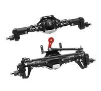 XAQRYQO ASSE in Metallo RC per Axial SCX10 II 90046 90047 D90 CNC in Lega di Alluminio Anteriore Posteriore Portale Assale con Ingranaggio A Spirale 1/10 RC per Rock Crawler(Black,Rear Front Axle)