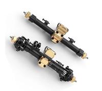 XAQRYQO ASSE in Metallo RC per Axial SCX24 90081 C10 1/24 rc Car CNC Metal Front And Rear Portal Axle Parti Aggiornate Accessori(Black)
