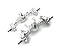 XAQRYQO ASSE in Metallo RC per FMS per FCX24 per Xiaoqi per Crusher 1/24 rc Car Parts Aggiornamento in Metallo Anteriore Posteriore Portale Ponte Assale Differenziale Gruppo(Silver,Front And Rear)