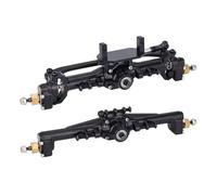 XAQRYQO ASSE in Metallo RC per TRX4M Parti Assali per Auto Cingolate RC 1/18, A Portale Allargati in Ottone CNC +10 Mm con Collegamenti per Il Montaggio del Servo