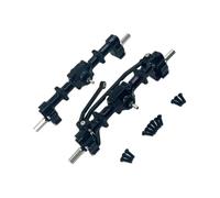 XAQRYQO ASSE in Metallo RC per WPL C14 C24 C34 C44 C54 C64 C74 B14 B24 Ricambi per Auto RC 1/16 in Metallo, Ponti Porta Anteriori E Posteriori Migliorati(Black)