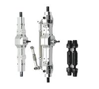 XAQRYQO ASSE in Metallo RC per WPL C74 C14 C24 C34 C54 B14 B24 1/10 1/16 rc Car Assale Anteriore Posteriore in Metallo E Albero Motore Set Braccio Servo Accessori di Aggiornamento(Silver)