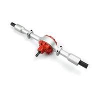 XAQRYQO ASSE in Metallo RC per WPL D12 C14 C24 C24-1 B14 B24 B36 per Mini Camion, Parti Modificate, Assale Posteriore con Ingranaggi in Metallo E in Acciaio(Silver)