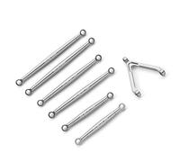 XAQRYQO Asta Sterzo RC per Axial per SCX24 1/24 RC Auto Parte 7 Pezzi Set di Aste Collegamento in Lega Alluminio Interasse Rc dello Sterzo(Silver)