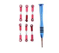 XAQRYQO Asta Sterzo RC per Wltoys A959 A979 A969 959B 969B 979B 1/18 RC Accessori Auto 6 Pezzi in Lega di AlluminioAsta Collegamento dello Sterzo Link Linkage(Red)