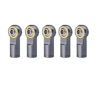 XAQRYQO Auto RC Tiranti 1/5 Pezzi Metallo M4 Collegamento Tirante Terminale Giunto Sferico Testa Sferica Filettatura CCW per RC Auto Cingolata Aeroplano Barca Parti Fai da Te(Gray,5Pcs)