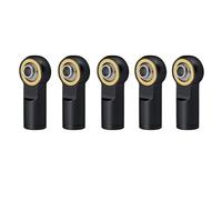 XAQRYQO Auto RC Tiranti 1/5 Pezzi Metallo M4 Collegamento Tirante Terminale Giunto Sferico Testa Sferica Filettatura CCW per RC Auto Cingolata Aeroplano Barca Parti Fai da Te(Black,5Pcs)